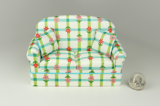 Daisy Garden Petal Plaid Loveseat