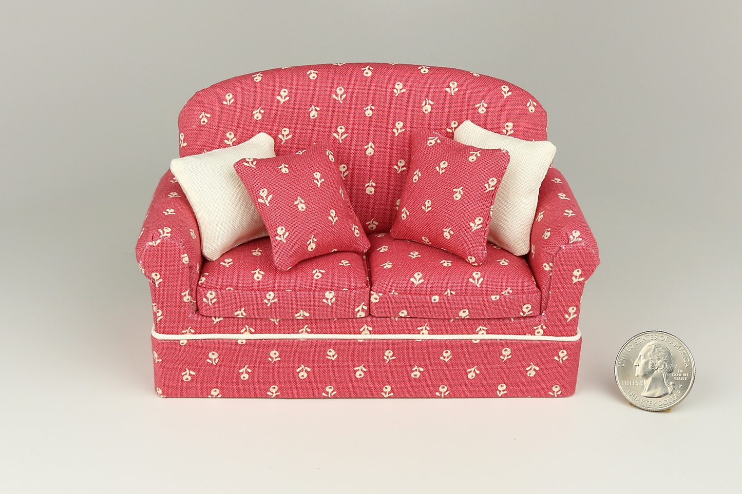 Ivory & Dusty Rose Loveseat