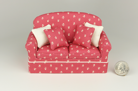 Ivory & Dusty Rose Loveseat