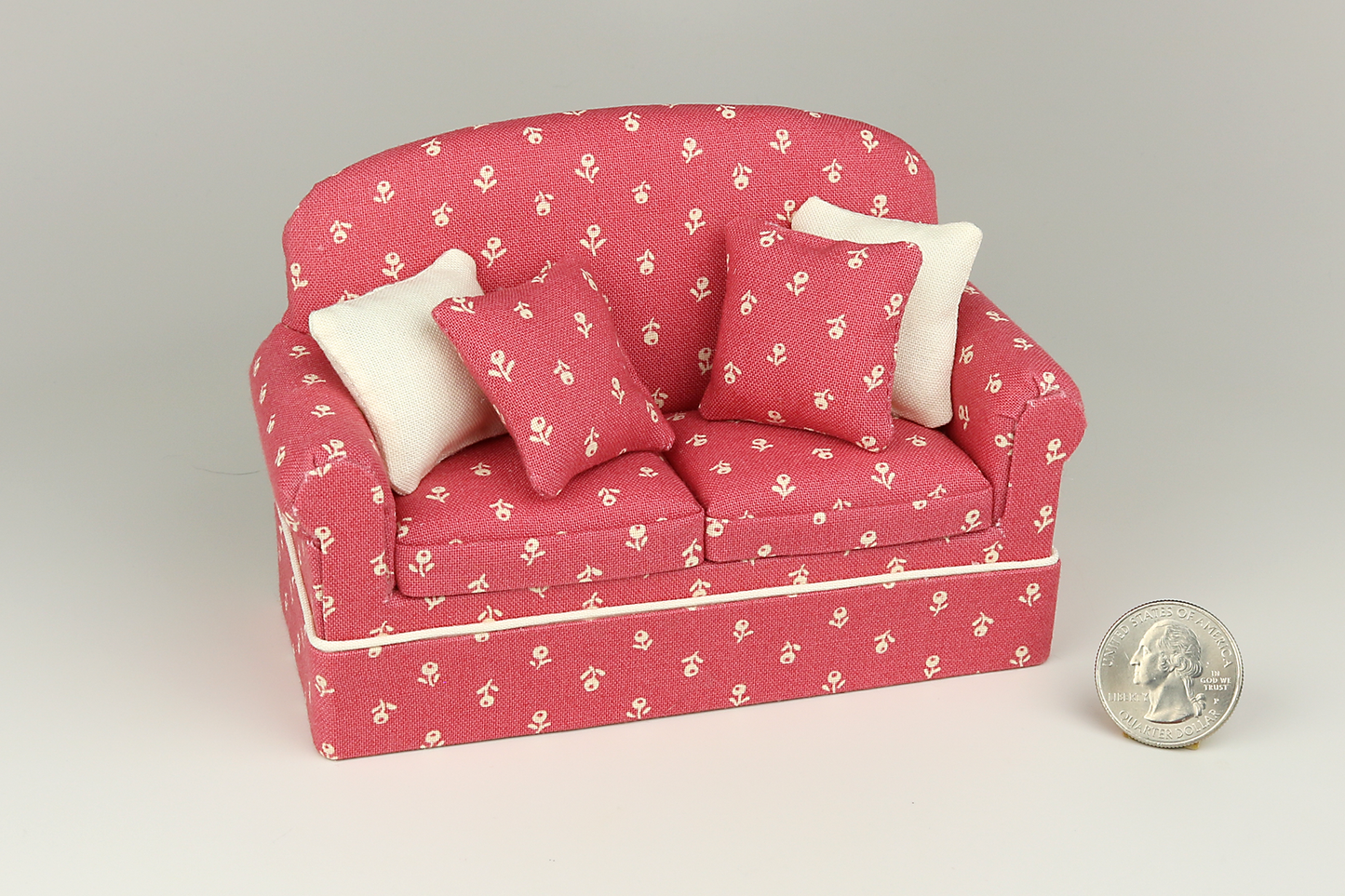 Ivory & Dusty Rose Loveseat