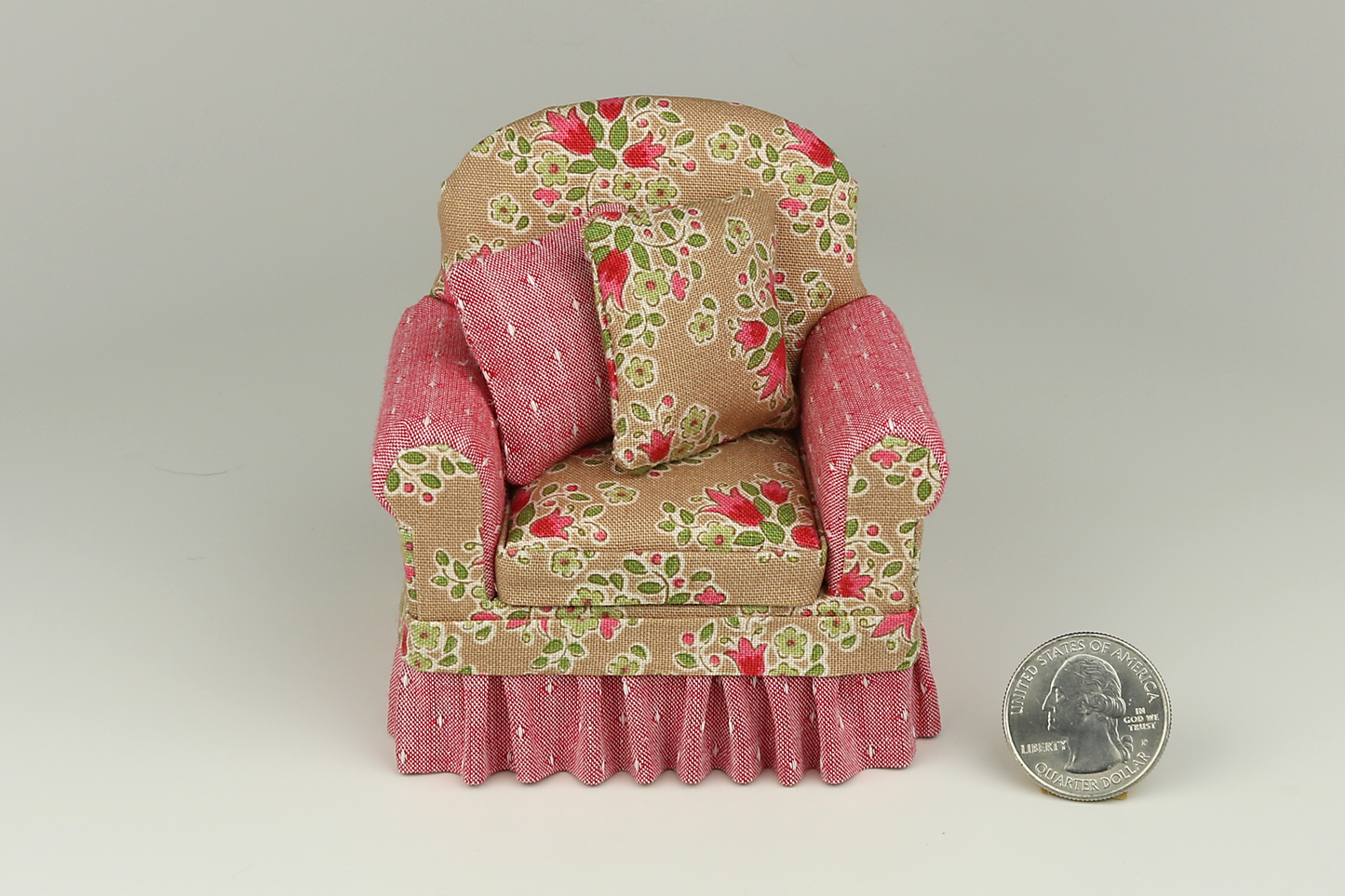 Floral Daydream Red-Ecru Armchair