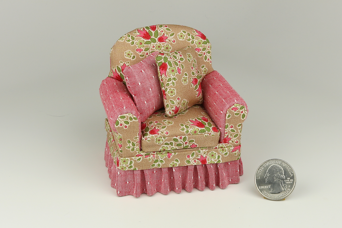 Floral Daydream Red-Ecru Armchair
