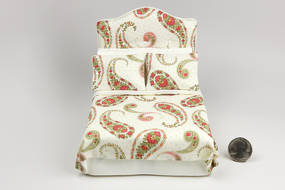 Paisleys of Bright White Double Bed