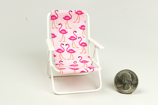 Pink Flamingo Print Beach Chair