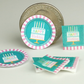 Happy Birthday Cake Paper Plates & Napkins Set
