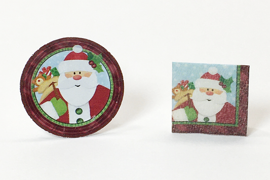 Jolly Santa Paper Plates & Napkins Set