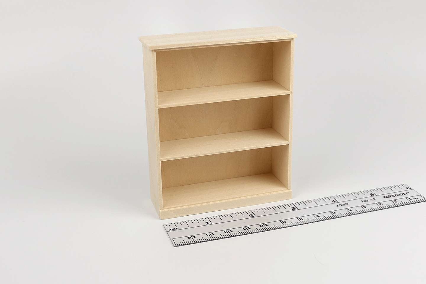 Unfinished Three Shelf Bookcase