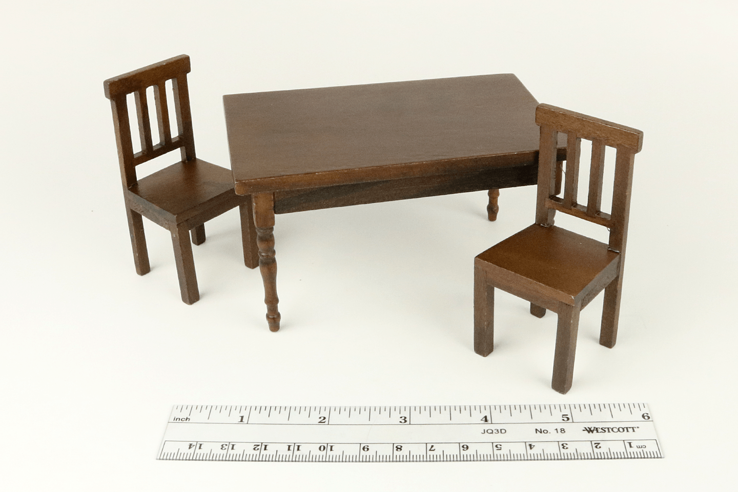 Modern Walnut Table and Chairs Set