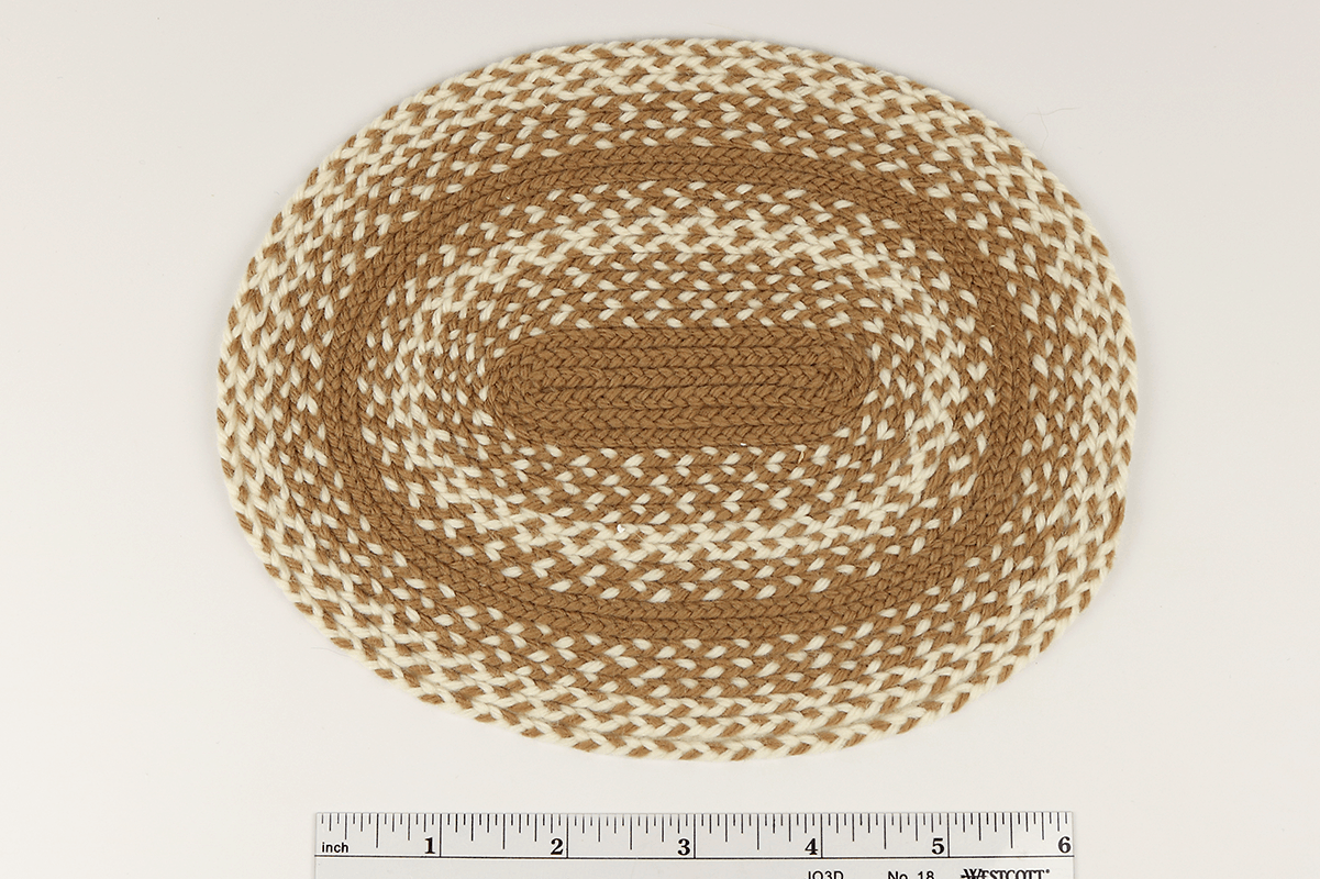 Brown and Tan Braided Oval Rug