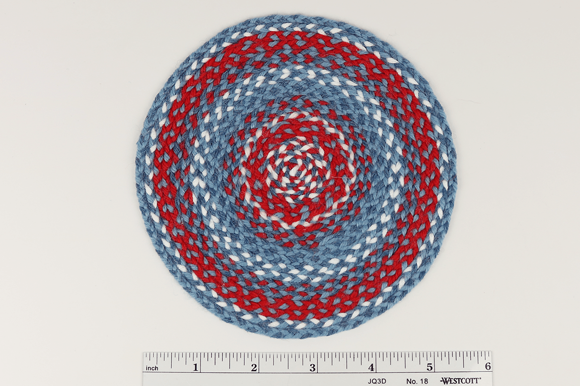 Red White and Blue Round Braided Rug