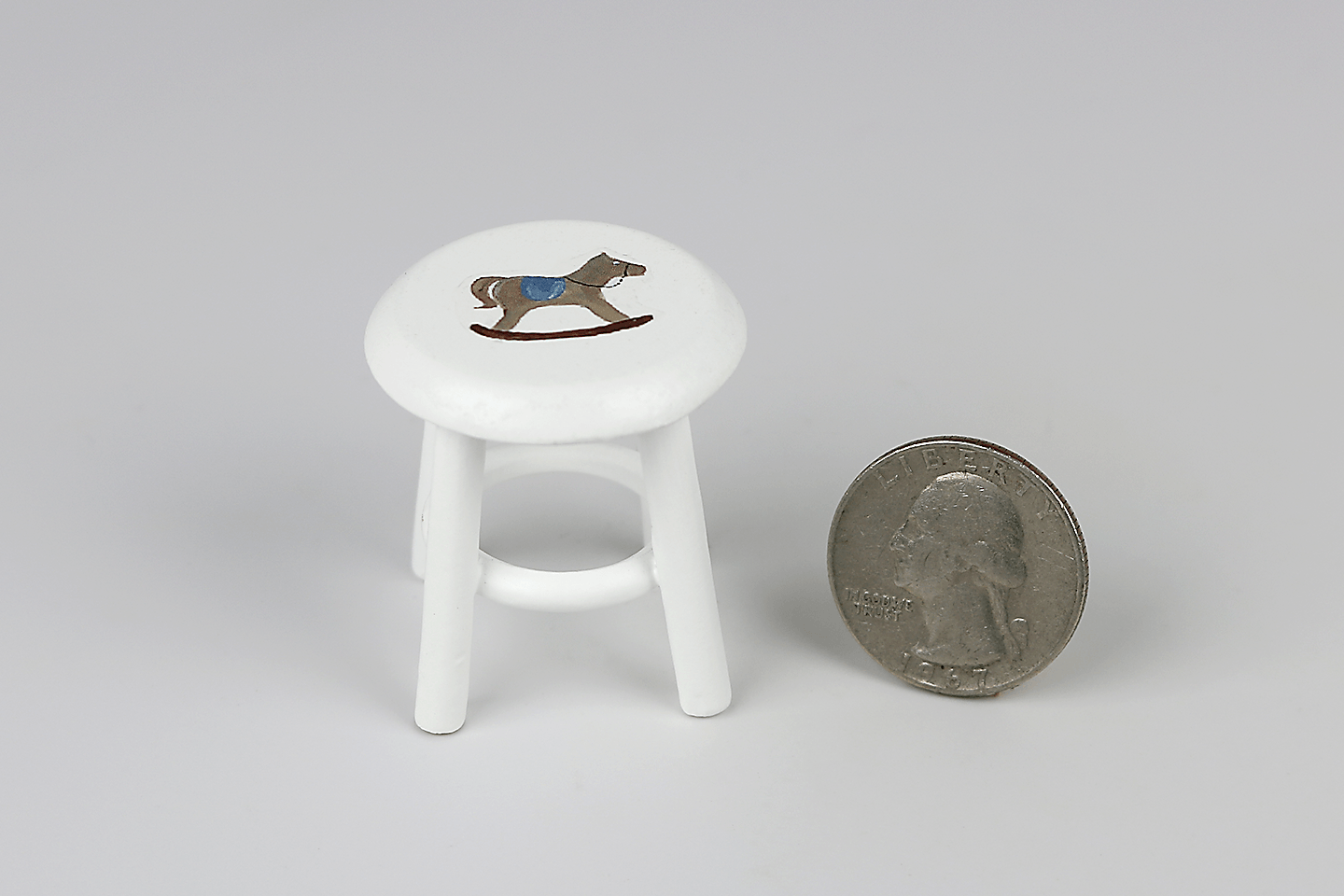 Small Stool with Rocking Horse Decal