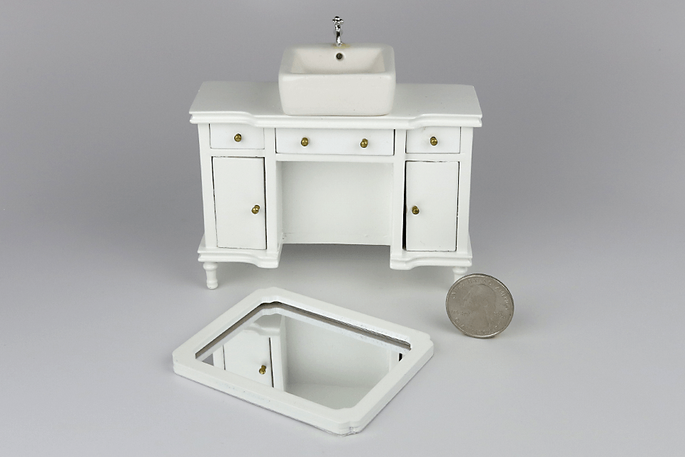 Pedestal Sink Vanity with Mirror
