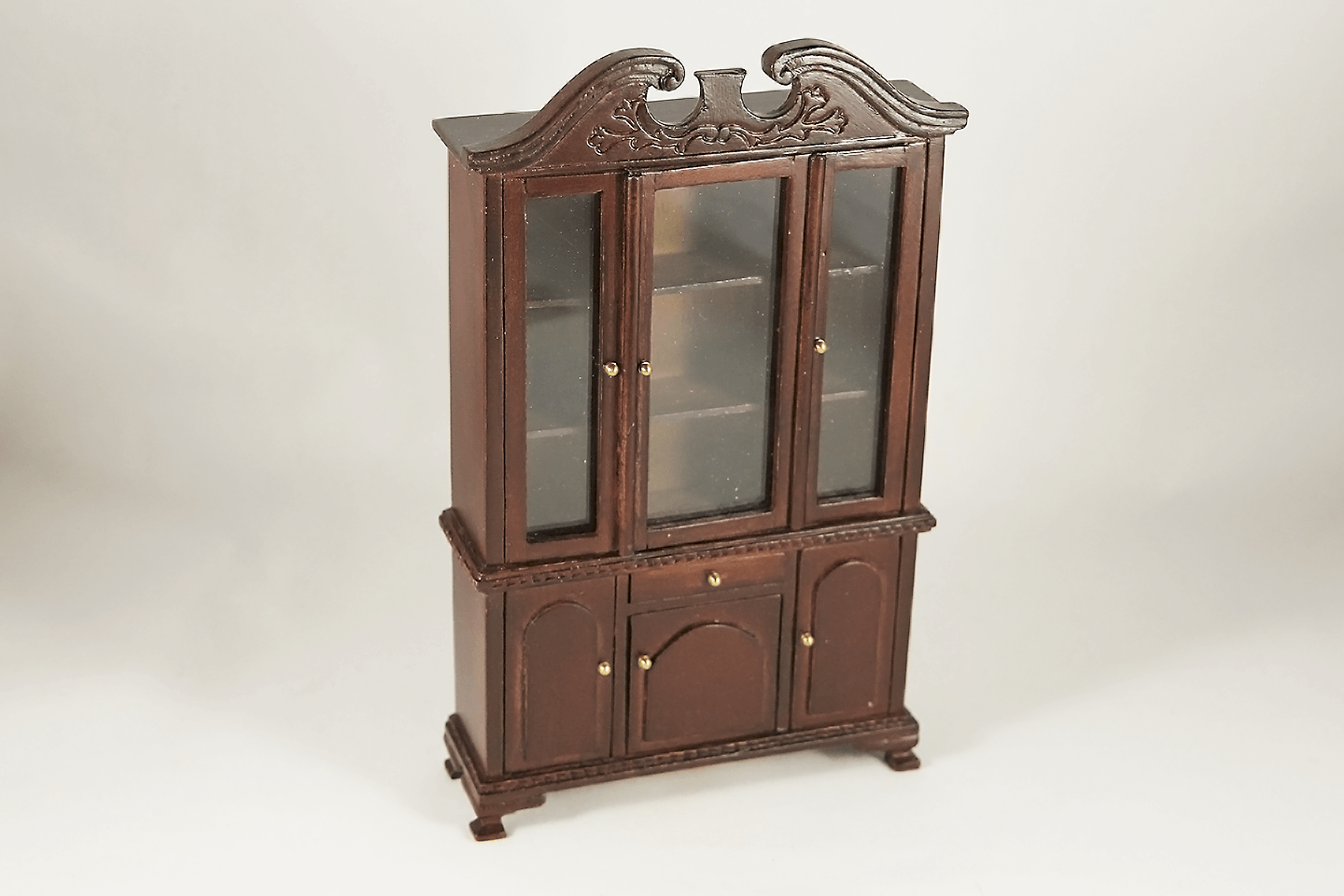 Colonial Revival Walnut Hutch -  - Dollhouse Alley