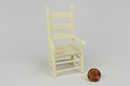 Woven Seat Ladderback Chair with Arms
