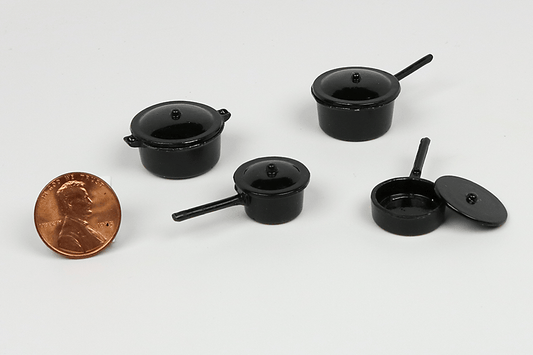 Black Metal Pots and Pans Set