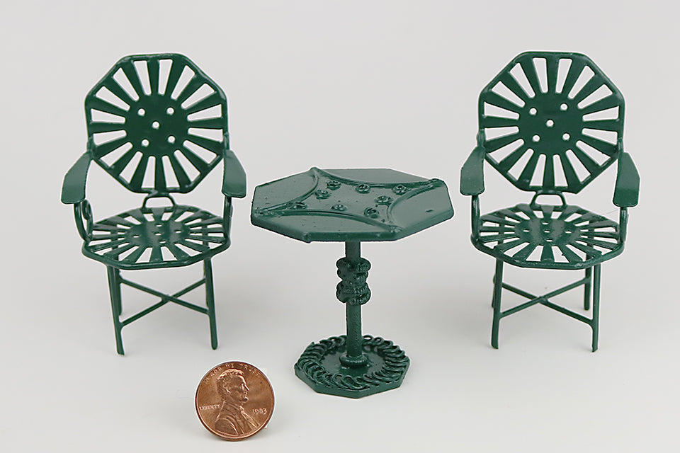 Green Garden Table and Chairs