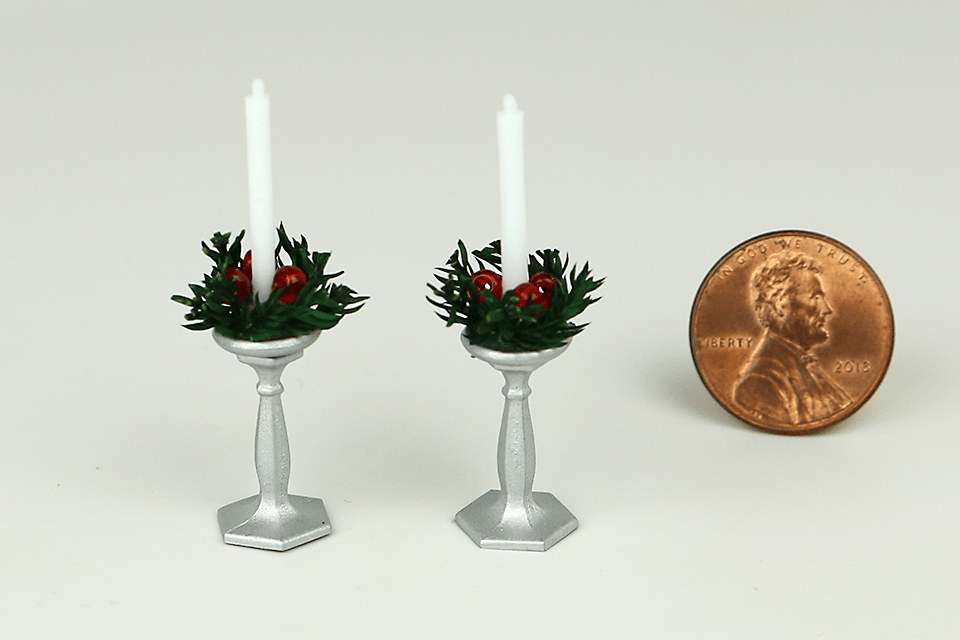 Set of Silver Holiday Candlesticks