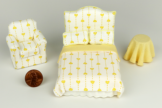 Dashing Hearts Bedroom in Yellow (Half Scale)