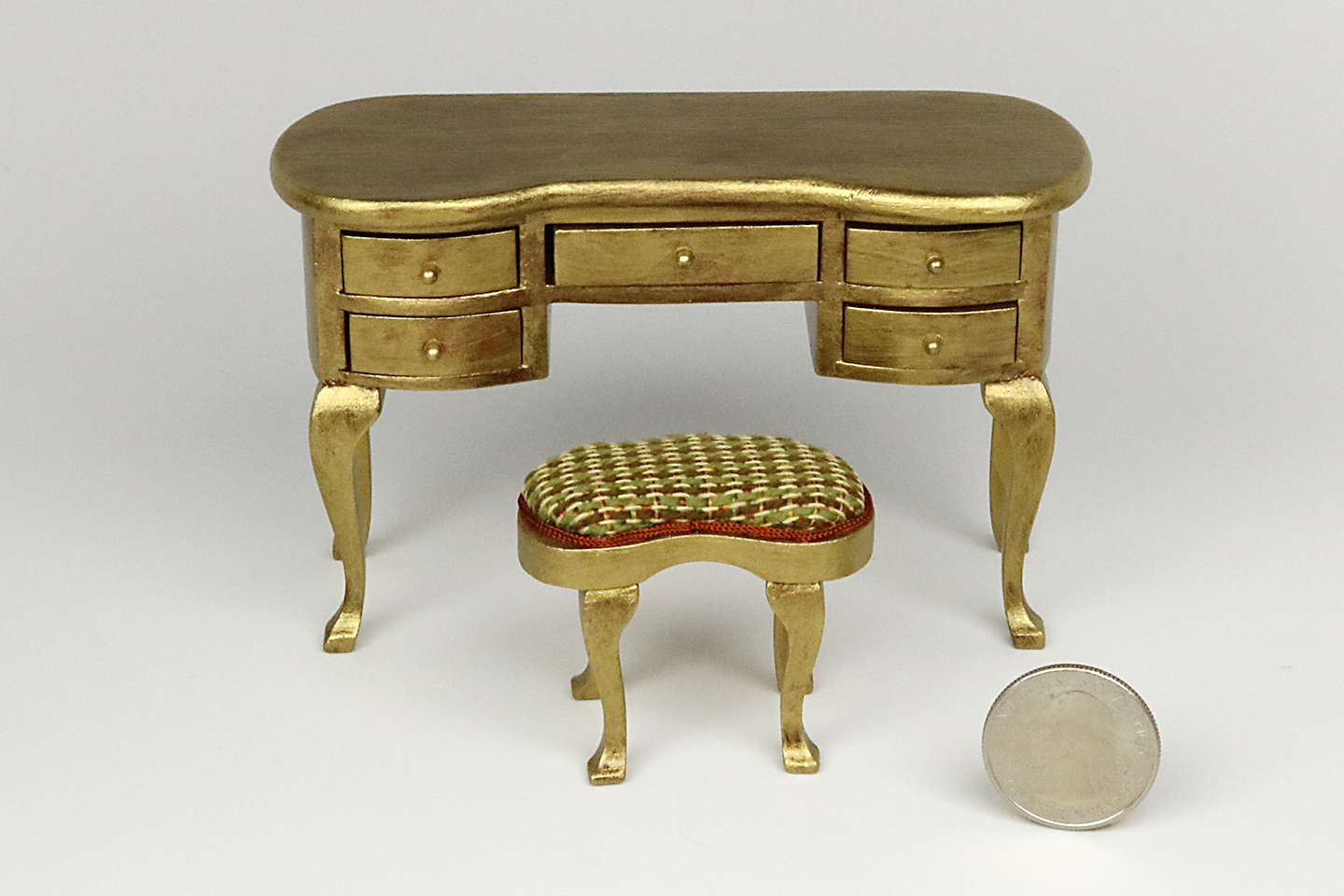 Gold Vanity and Bench